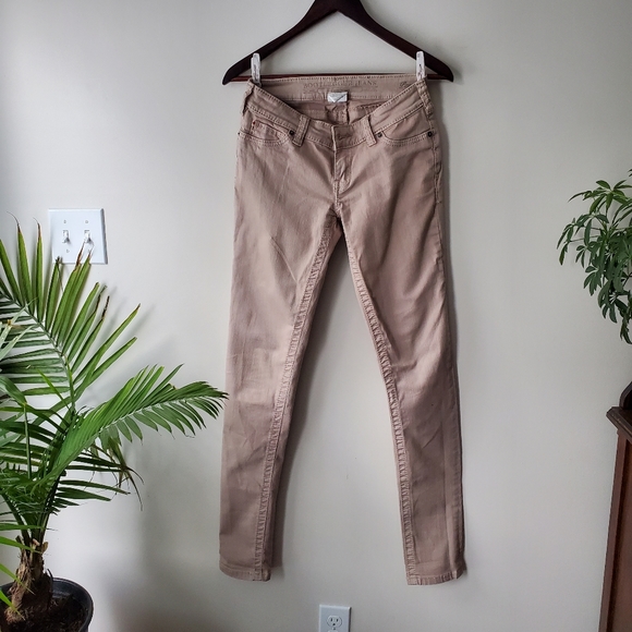 Bootlegger tan mid rise bootleg jeans, size US 25 - Picture 2 of 4